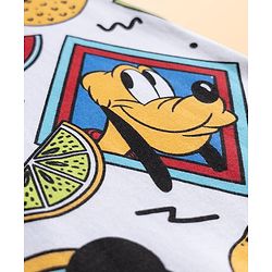 Babyhug Disney Interlock Knit Full Sleeves Footed Sleepsuit with Mickey & Friends Print - White