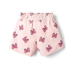Babyhug Disney Single Jersey Knit Half Sleeves T-Shirt & Shorts Night Suit with Minnie Mouse Print - Pink