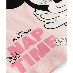 Babyhug Disney Single Jersey Knit Half Sleeves T-Shirt & Shorts Night Suit with Minnie Mouse Print - Pink