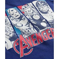 Babyhug Marvel Single Jersey Knit Full Sleeves T-Shirt & Pyjama Night-Suit With Avengers Graphics - Blue
