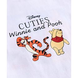 Babyhug Disney Single Jersey Knit Half T-Shirt With Front & Back Winnie The Pooh Graphic - White