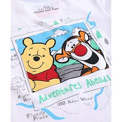 Babyhug Disney Single Jersey Knit Half T-Shirt With Front & Back Winnie The Pooh Graphic - White