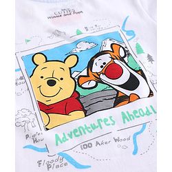 Babyhug Disney Single Jersey Knit Half T-Shirt With Front & Back Winnie The Pooh Graphic - White