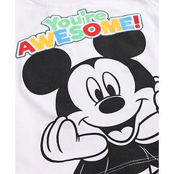 Babyhug Disney Single Jersey Knit Half Sleeves T-Shirt & Shorts Set With Mickey Mouse Graphics - Multicolor
