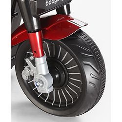 Babyhug Three Wheel Battery Operated Ride On Bike with Music & Lights - Black Red| Foot Pedal Accelerator| Forward & Reverse Drive| Rechargeable Battery| 2 to 6 Years| Aux Music| easy to Assemble