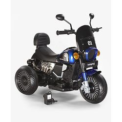 Babyhug Three Wheel Battery Operated Ride On Bike with Music & Lights - Black Red| Foot Pedal Accelerator| Forward & Reverse Drive| Rechargeable Battery| 2 to 6 Years| Aux Music| easy to Assemble