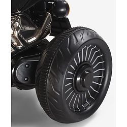 Babyhug Three Wheel Battery Operated Ride On Bike with Music & Lights - Black Red| Foot Pedal Accelerator| Forward & Reverse Drive| Rechargeable Battery| 2 to 6 Years| Aux Music| easy to Assemble