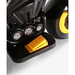 Babyhug Three Wheel Battery Operated Ride On Bike with Music & Lights - Black Yellow| Foot Pedal Accelerator| Forward & Reverse Drive| Rechargeable Battery| 2 to 6 Years| Aux Music| easy to Assemble