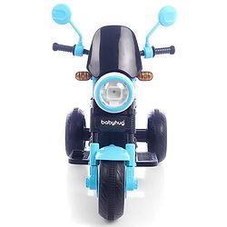 Babyhug Three Wheel Battery Operated Ride On Bike with Music & Lights - Black Yellow| Foot Pedal Accelerator| Forward & Reverse Drive| Rechargeable Battery| 2 to 6 Years| Aux Music| easy to Assemble