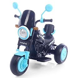 Babyhug Three Wheel Battery Operated Ride On Bike with Music & Lights - Black Yellow| Foot Pedal Accelerator| Forward & Reverse Drive| Rechargeable Battery| 2 to 6 Years| Aux Music| easy to Assemble