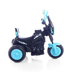 Babyhug Three Wheel Battery Operated Ride On Bike with Music & Lights - Black Yellow| Foot Pedal Accelerator| Forward & Reverse Drive| Rechargeable Battery| 2 to 6 Years| Aux Music| easy to Assemble