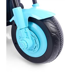 Babyhug Three Wheel Battery Operated Ride On Bike with Music & Lights - Black Yellow| Foot Pedal Accelerator| Forward & Reverse Drive| Rechargeable Battery| 2 to 6 Years| Aux Music| easy to Assemble