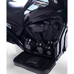 Babyhug Three Wheel Battery Operated Ride On Bike with Music & Lights - Black Yellow| Foot Pedal Accelerator| Forward & Reverse Drive| Rechargeable Battery| 2 to 6 Years| Aux Music| easy to Assemble