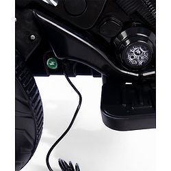 Babyhug Three Wheel Battery Operated Ride On Bike with Music & Lights - Black Yellow| Foot Pedal Accelerator| Forward & Reverse Drive| Rechargeable Battery| 2 to 6 Years| Aux Music| easy to Assemble