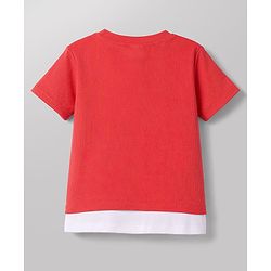 Babyhug Cotton Knit T-Shirt Half Sleeves Structured with Graphics Multi Color 6-9 Months