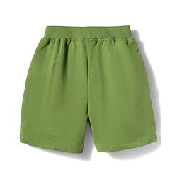Babyhug Single Jersey Knit Half Sleeves T-Shirt & Shorts Set With Beach Theme Print - Navy Blue & Olive Green