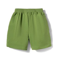 Babyhug Single Jersey Knit Half Sleeves T-Shirt & Shorts Set With Beach Theme Print - Navy Blue & Olive Green