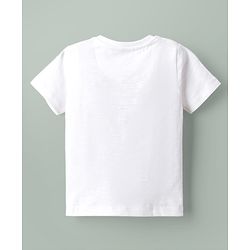 Babyhug Single Jersey Knit Half Sleeves T-Shirt & Shorts Set With Animal Print - White & Olive Green