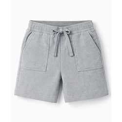 Babyhug Single Jersey Knit Half Sleeves T-Shirt & Shorts Set With Boat Print - Grey