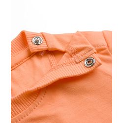 Babyhug Single Jersey Knit Half Sleeves T-Shirt & Shorts Set With Text Print - Peach