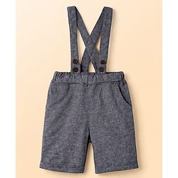 Babyhug Single Jersey Knit Half Sleeves Solid Polo T-Shirt & Shorts Set - White & Grey