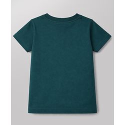 Babyhug Single Jersey Knit Half Sleeves T-Shirt & Shorts Set with Lion Print - Green & White