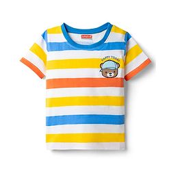 Babyhug Cotton Knit Half Sleeves T-Shirt with Tiger Print - Multicolor