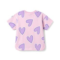 Babyhug Cotton Knit Half Sleeves Hearts Printed T-Shirt - Multicolor