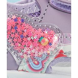Cute Walk by Babyhug Velcro Closure Sandals with Heart Print - Purple