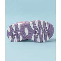 Cute Walk by Babyhug Velcro Closure Sandals with Heart Print - Purple