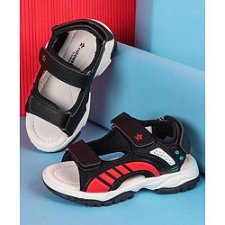 Cute Walk by Babyhug Velcro Closure Solid Sandals - Black