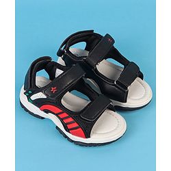 Cute Walk by Babyhug Velcro Closure Solid Sandals - Black