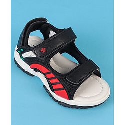 Cute Walk by Babyhug Velcro Closure Solid Sandals - Black