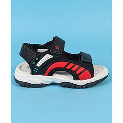 Cute Walk by Babyhug Velcro Closure Solid Sandals - Black