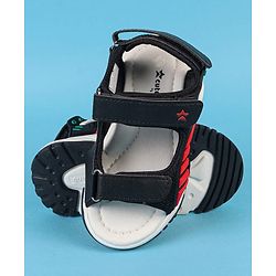 Cute Walk by Babyhug Velcro Closure Solid Sandals - Black