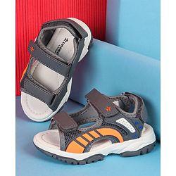 Cute Walk by Babyhug Velcro Closure Solid Sandals - Black