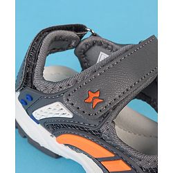 Cute Walk by Babyhug Velcro Closure Solid Sandals - Black
