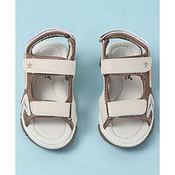 Cute Walk by Babyhug Velcro Closure Solid Sandals - Tan