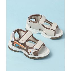 Cute Walk by Babyhug Velcro Closure Solid Sandals - Tan