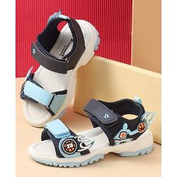 Cute Walk by Babyhug Velcro Closure Sandal With Sports Theme Applique - Navy Blue