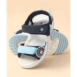 Cute Walk by Babyhug Velcro Closure Sandal With Sports Theme Applique - Navy Blue