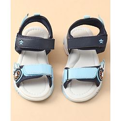 Cute Walk by Babyhug Velcro Closure Sandal With Sports Theme Applique - Navy Blue