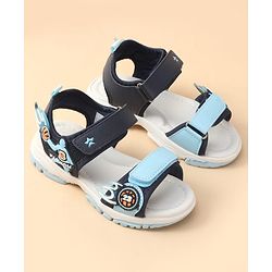 Cute Walk by Babyhug Velcro Closure Sandal With Sports Theme Applique - Navy Blue