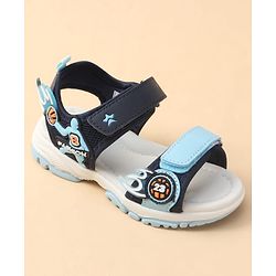 Cute Walk by Babyhug Velcro Closure Sandal With Sports Theme Applique - Navy Blue