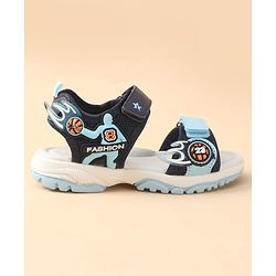 Cute Walk by Babyhug Velcro Closure Sandal With Sports Theme Applique - Navy Blue