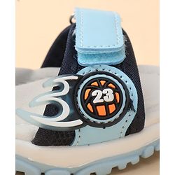 Cute Walk by Babyhug Velcro Closure Sandal With Sports Theme Applique - Navy Blue