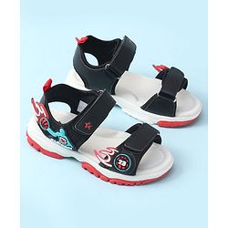 Cute Walk by Babyhug Velcro Closure Sandal With Sports Theme Applique - Navy Blue