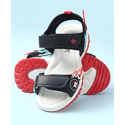Cute Walk by Babyhug Velcro Closure Sandal With Sports Theme Applique - Navy Blue
