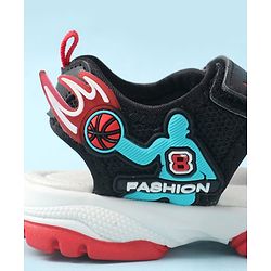 Cute Walk by Babyhug Velcro Closure Sandal With Sports Theme Applique - Navy Blue