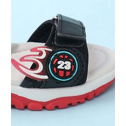 Cute Walk by Babyhug Velcro Closure Sandal With Sports Theme Applique - Navy Blue